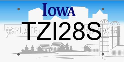 TZI28S Iowa License Plate