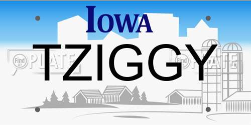 TZIGGY Iowa License Plate