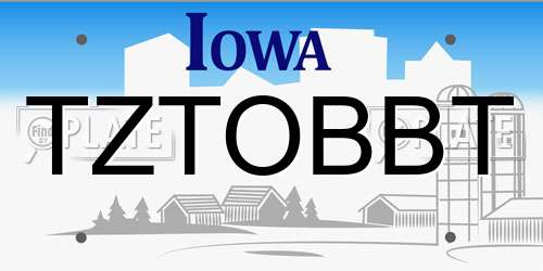 TZTOBBT Iowa License Plate
