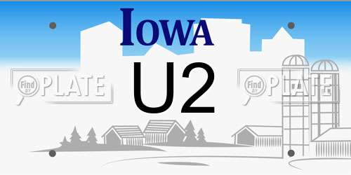 U2 Iowa License Plate