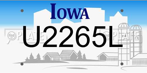 U2265L Iowa License Plate