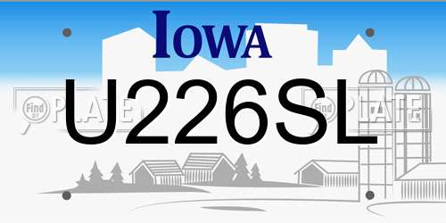 U226SL Iowa License Plate