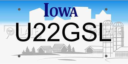 U22GSL Iowa License Plate