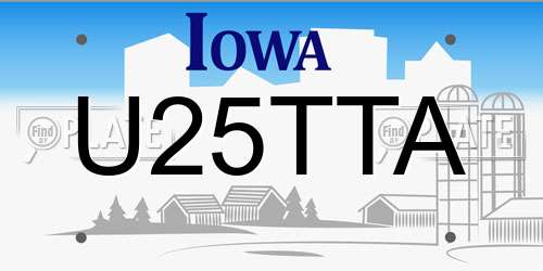 U25TTA Iowa License Plate