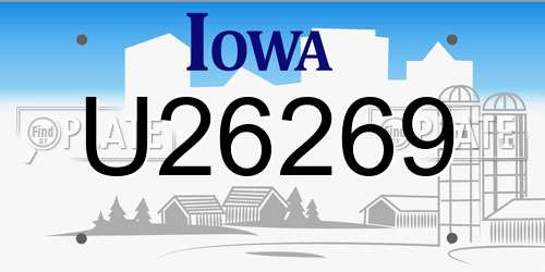 U26269 Iowa License Plate