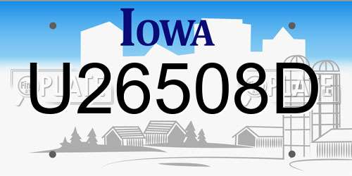 U26508D Iowa License Plate