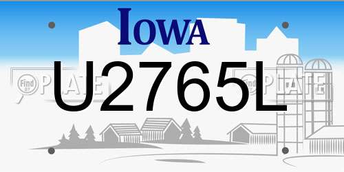 U2765L Iowa License Plate