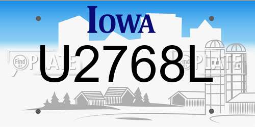 U2768L Iowa License Plate
