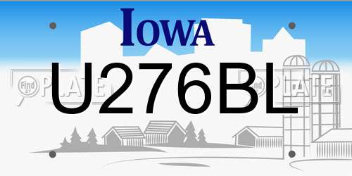 U276BL Iowa License Plate