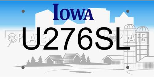 U276SL Iowa License Plate