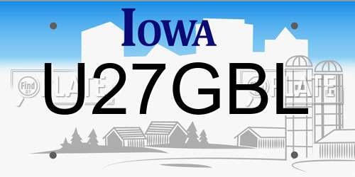 U27GBL Iowa License Plate