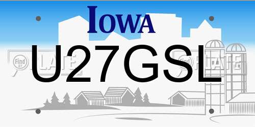 U27GSL Iowa License Plate
