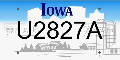 U2827A Iowa License Plate