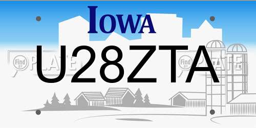 U28ZTA Iowa License Plate