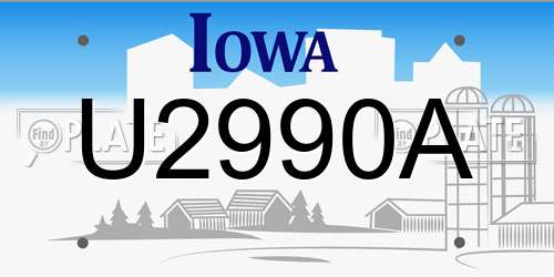 U2990A Iowa License Plate