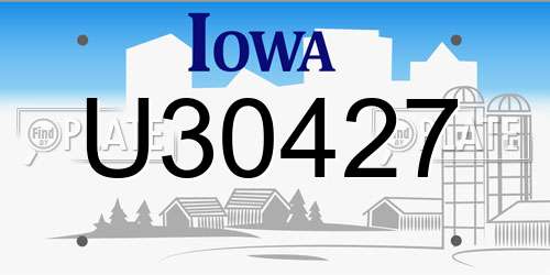 U30427 Iowa License Plate