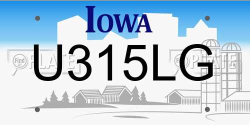 U315LG Iowa License Plate