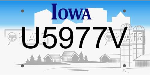 U5977V Iowa License Plate