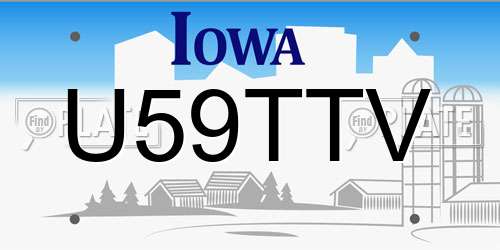 U59TTV Iowa License Plate
