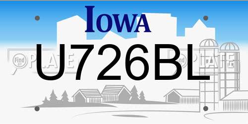 U726BL Iowa License Plate