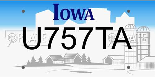 U757TA Iowa License Plate