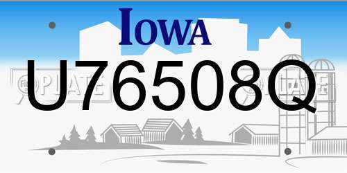 U76508Q Iowa License Plate