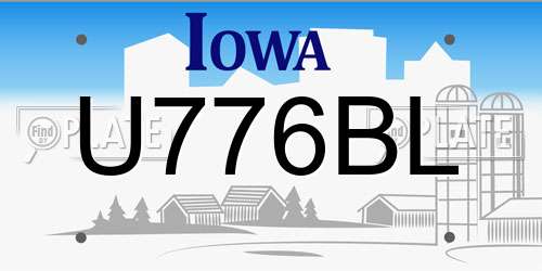 U776BL Iowa License Plate