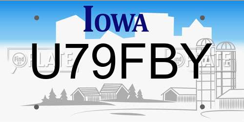 U79FBY Iowa License Plate