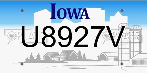 U8927V Iowa License Plate