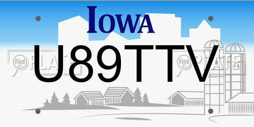U89TTV Iowa License Plate