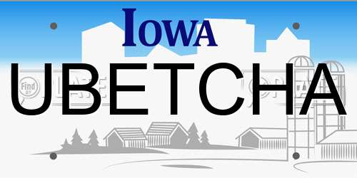 UBETCHA Iowa License Plate