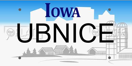 UBNICE Iowa License Plate