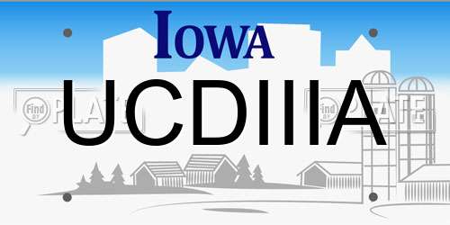 UCDIIIA Iowa License Plate