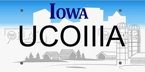 UCOIIIA Iowa License Plate