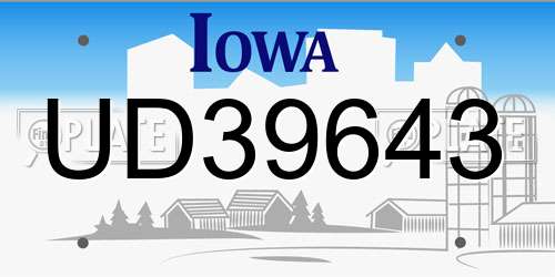 UD39643 Iowa License Plate