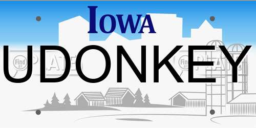 UDONKEY Iowa License Plate