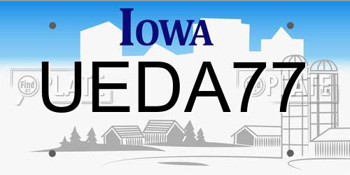 UEDA77 Iowa License Plate