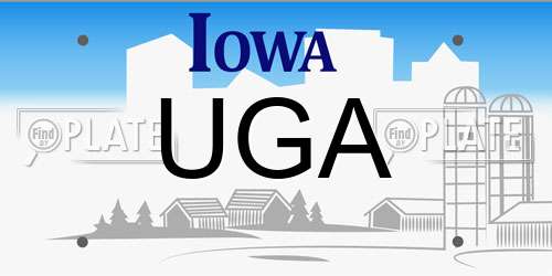 UGA Iowa License Plate