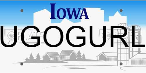 UGOGURL Iowa License Plate