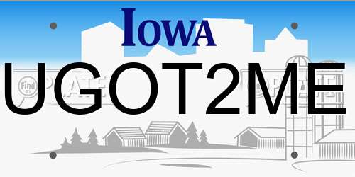 UGOT2ME Iowa License Plate