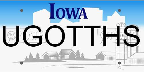 UGOTTHS Iowa License Plate