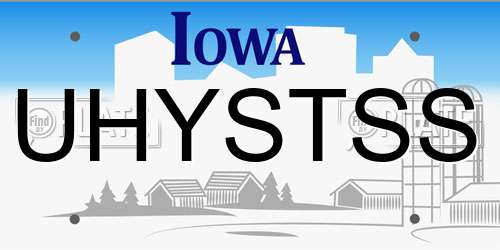 UHYSTSS Iowa License Plate