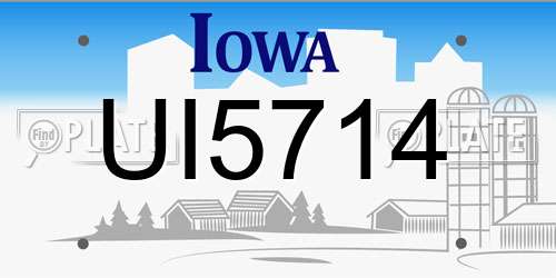 UI5714 Iowa License Plate