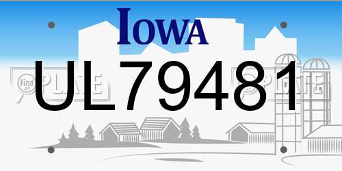 UL79481 Iowa License Plate
