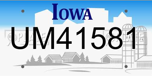 UM41581 Iowa License Plate