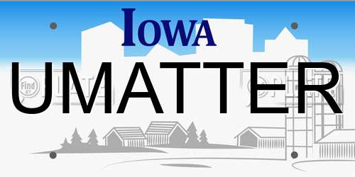 UMATTER Iowa License Plate