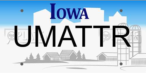 UMATTR Iowa License Plate
