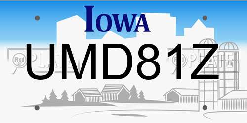 UMD81Z Iowa License Plate