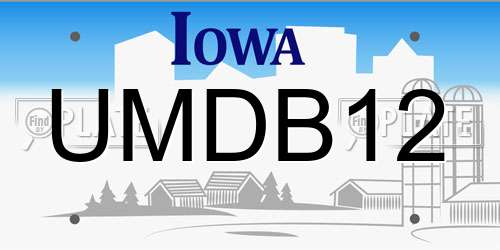 UMDB12 Iowa License Plate