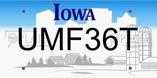 UMF36T Iowa License Plate